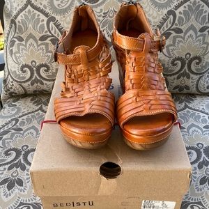 BED|STU ELLIE II RUSTIC WEDGE SANDAL SIZE 6